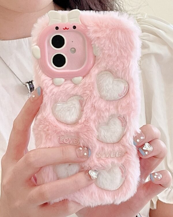 Embroidered Plush TPU Phone Case, For iPhone 12