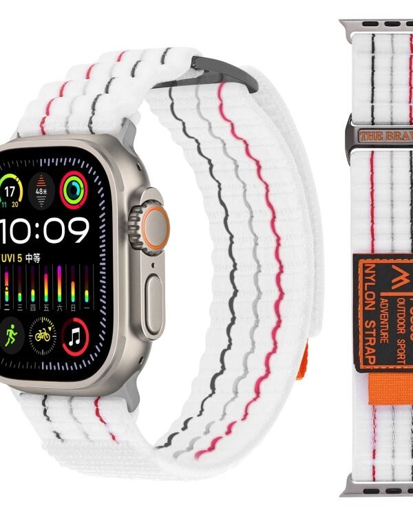 Two Sections Nylon Hook and Loop Fastener Watch Band, For Apple Watch Series 7 41mm, For Apple Watch Series 7 45mm, For Apple Watch Series 6 40mm