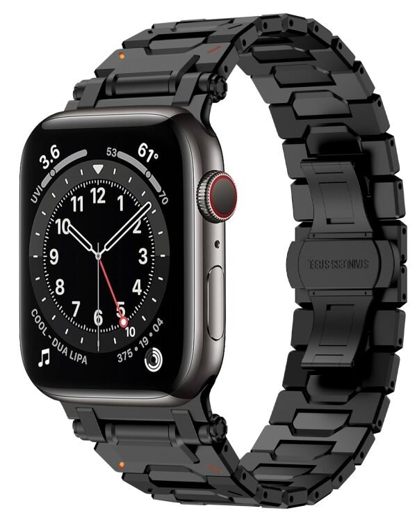 Pathfinder Stainless Steel Metal Watch Band, For Apple Watch Series 6 44mm, For Apple Watch Series 5 44mm, For Apple Watch Series 4 44mm, For Apple Watch Series 3 42mm