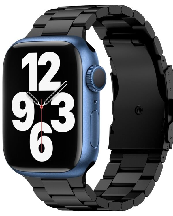 Three Beads Titanium Alloy Metal Watch Band, For Apple Watch Series 7 41mm, For Apple Watch Series 7 45mm, For Apple Watch Series 6 40mm, For Apple Watch Series 6 44mm, For Apple Watch Series 5 44mm, For Apple Watch Series 5 40mm